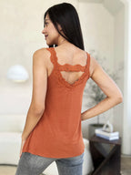Basic Bae Full Size Lace Detail V-Neck Cutout Cami - LoveNest Treasures