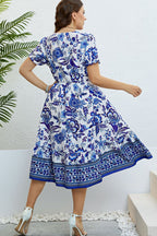 Honey Floral Flounce Sleeve Surplice Dress - LoveNest Treasures