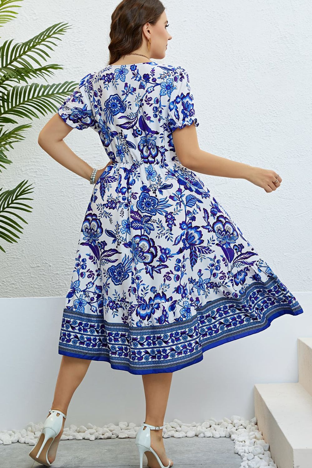 Honey Floral Flounce Sleeve Surplice Dress - LoveNest Treasures