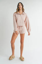 MABLE Half Zip Sweatshirt and Shorts Set - LoveNest Treasures