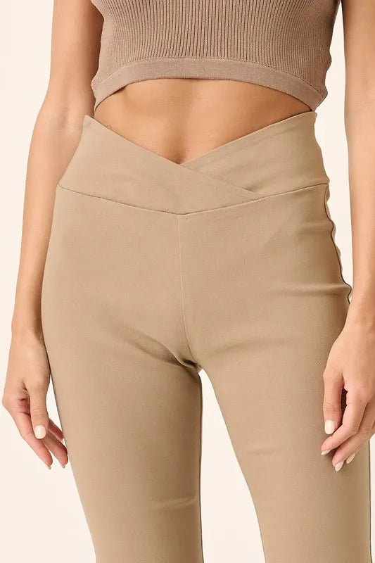 Mittoshop Surplice V Waist Flare Pants - LoveNest Treasures