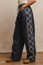 BiBi Washed Denim Mix And Match Long Pants - LoveNest Treasures
