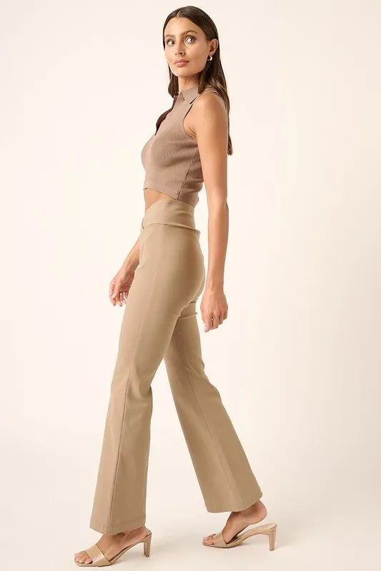 Mittoshop Surplice V Waist Flare Pants - LoveNest Treasures