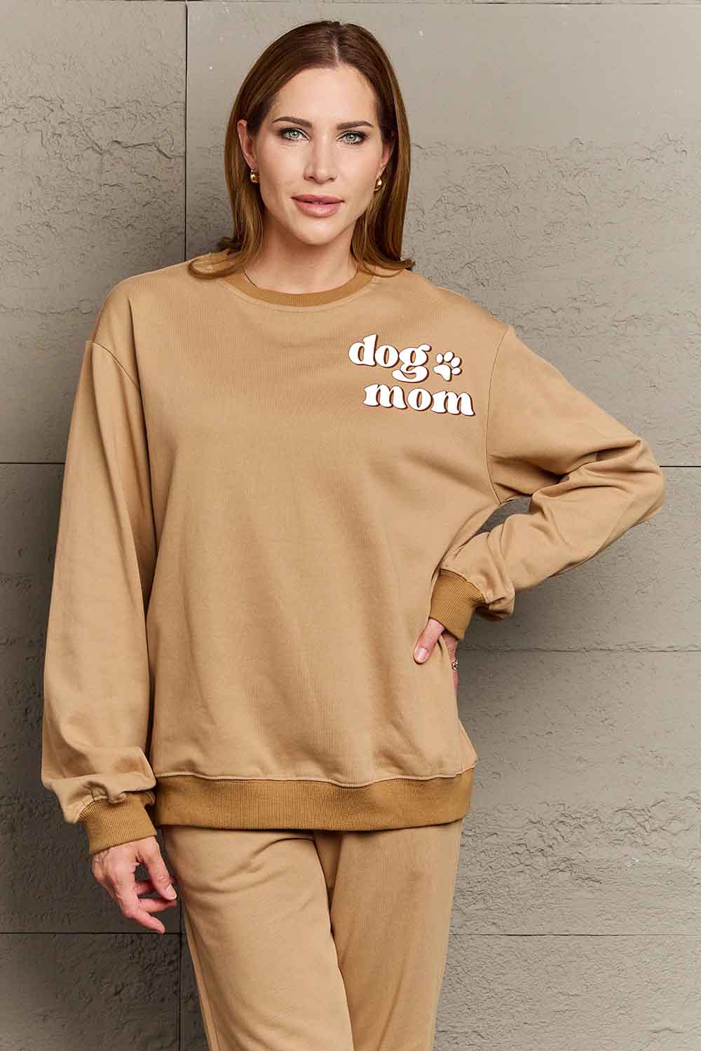 Simply Love Simply Love Full Size Round Neck Dropped Shoulder DOG MOM Graphic Sweatshirt - LoveNest Treasures