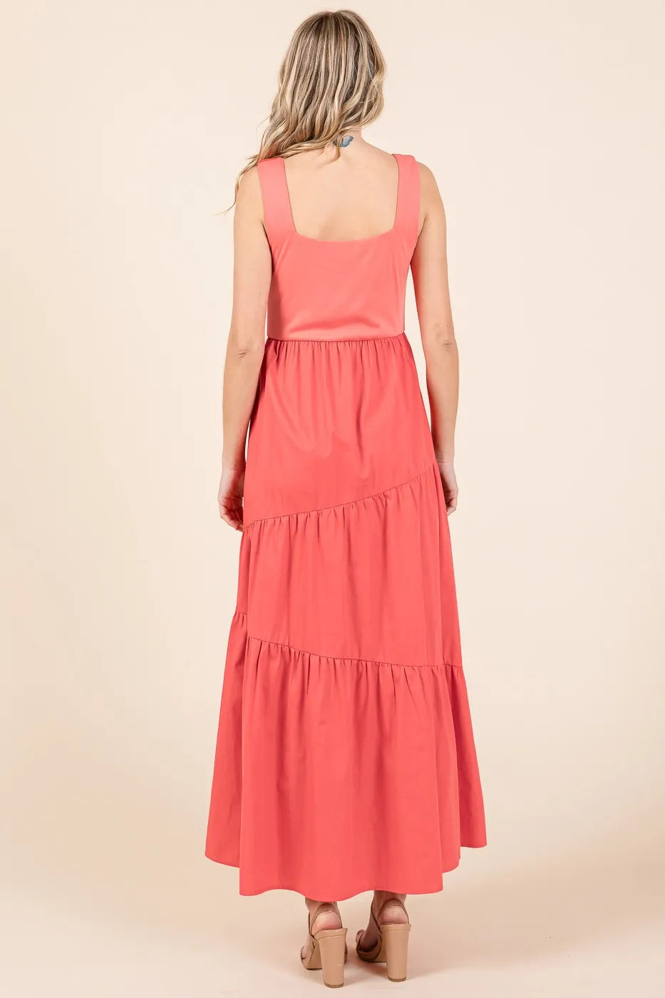 Mittoshop Mix Media Square Neck Maxi Dress - LoveNest Treasures