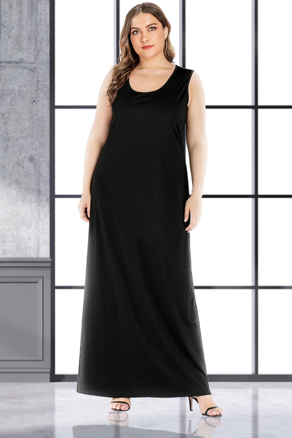 Plus Size Scoop Neck Maxi Tank Dress - LoveNest Treasures