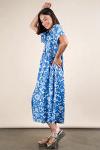 GeeGee Plus Size Oversized Printed Shirt Midi Dress - LoveNest Treasures