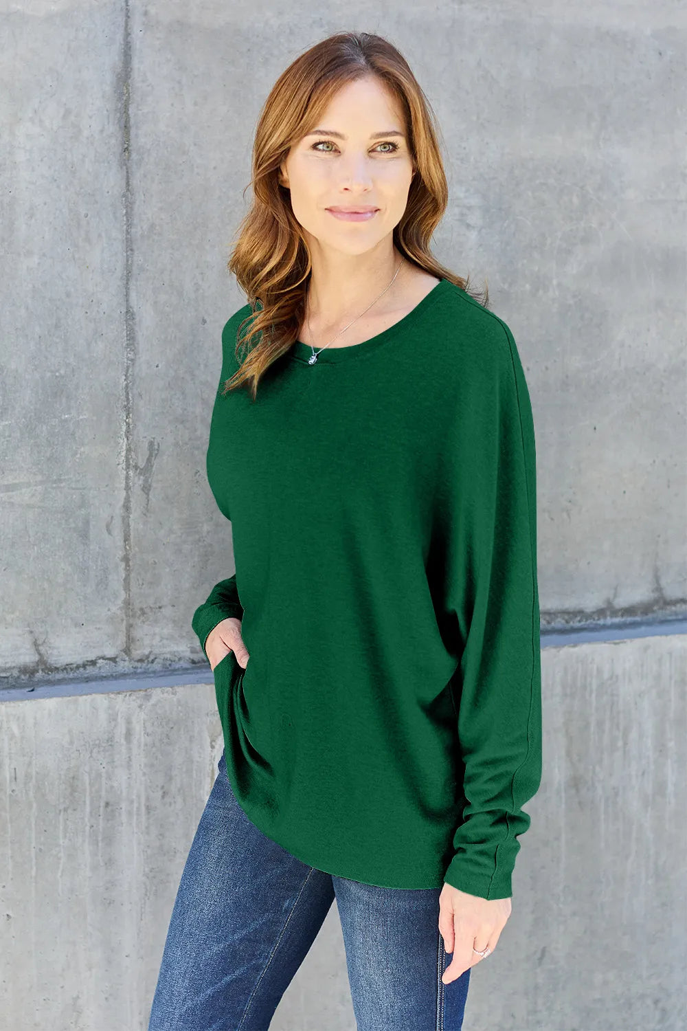 Double Take Full Size Round Neck Long Sleeve T-Shirt - LoveNest Treasures