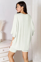 Basic Bae Full Size Soft Rayon Three-Quarter Sleeve Top and Shorts Set - LoveNest Treasures