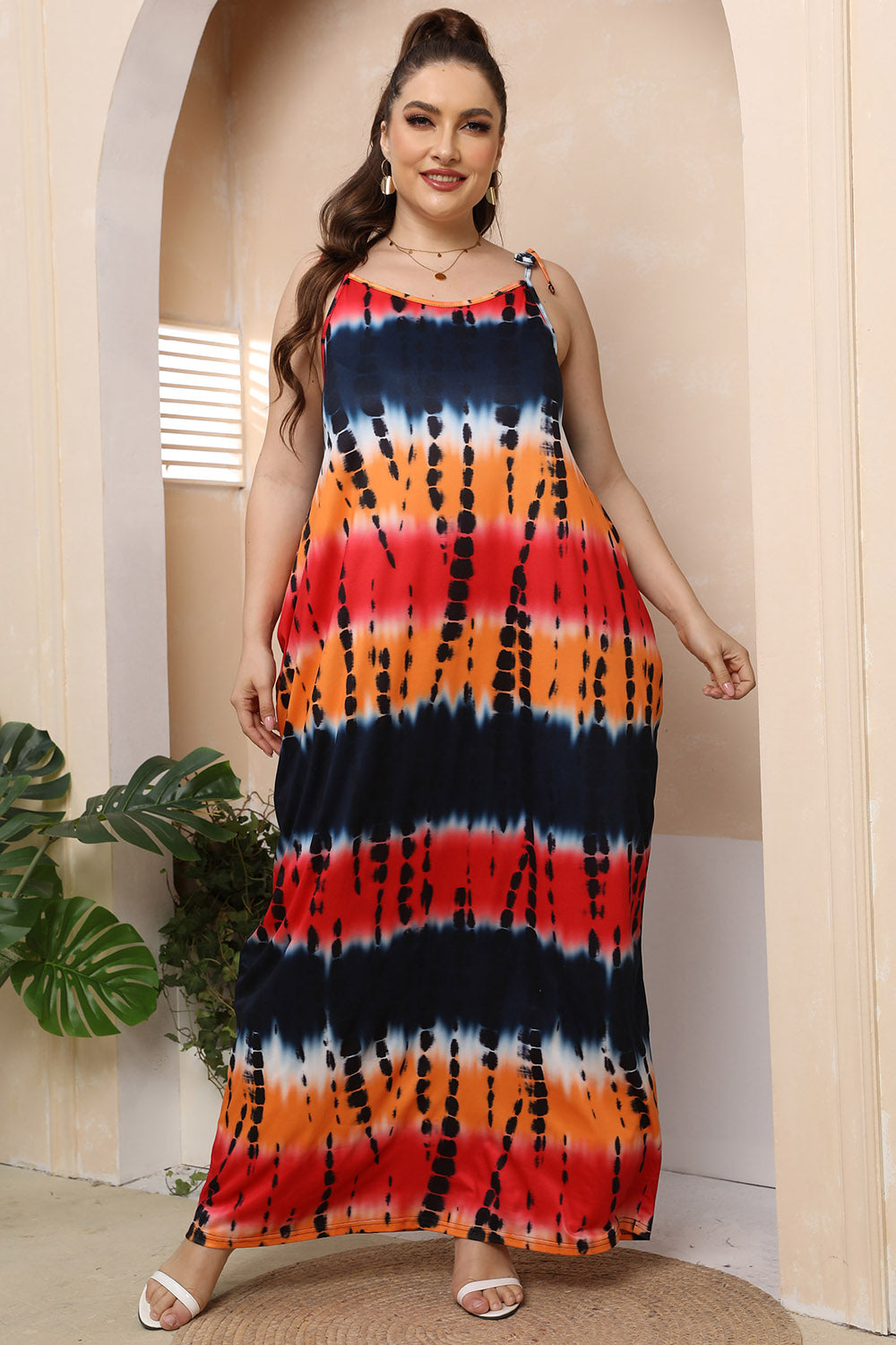 Plus Size Tie-Shoulder Maxi Dress - LoveNest Treasures