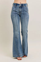 Judy Blue Full Size High-Waist Flare Denim Jeans with Front Seam Detail Plus Size - LoveNest Treasures