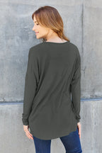 Basic Bae Full Size Round Neck Dropped Shoulder T-Shirt - LoveNest Treasures