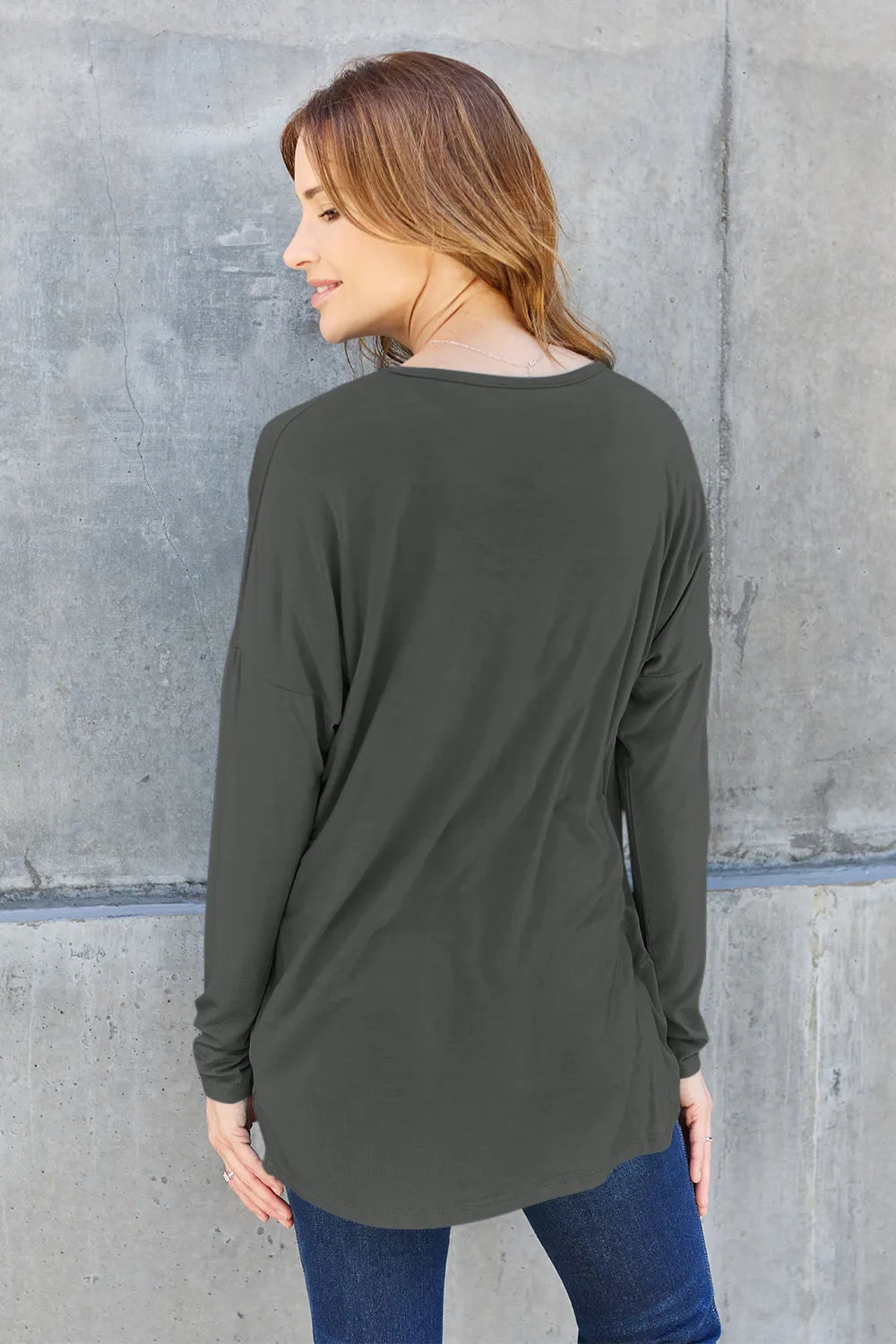 Basic Bae Full Size Round Neck Dropped Shoulder T-Shirt - LoveNest Treasures