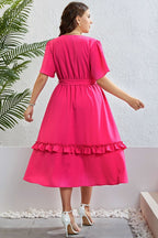 Honey Belted Frill Trim Flutter Sleeve Dress - LoveNest Treasures