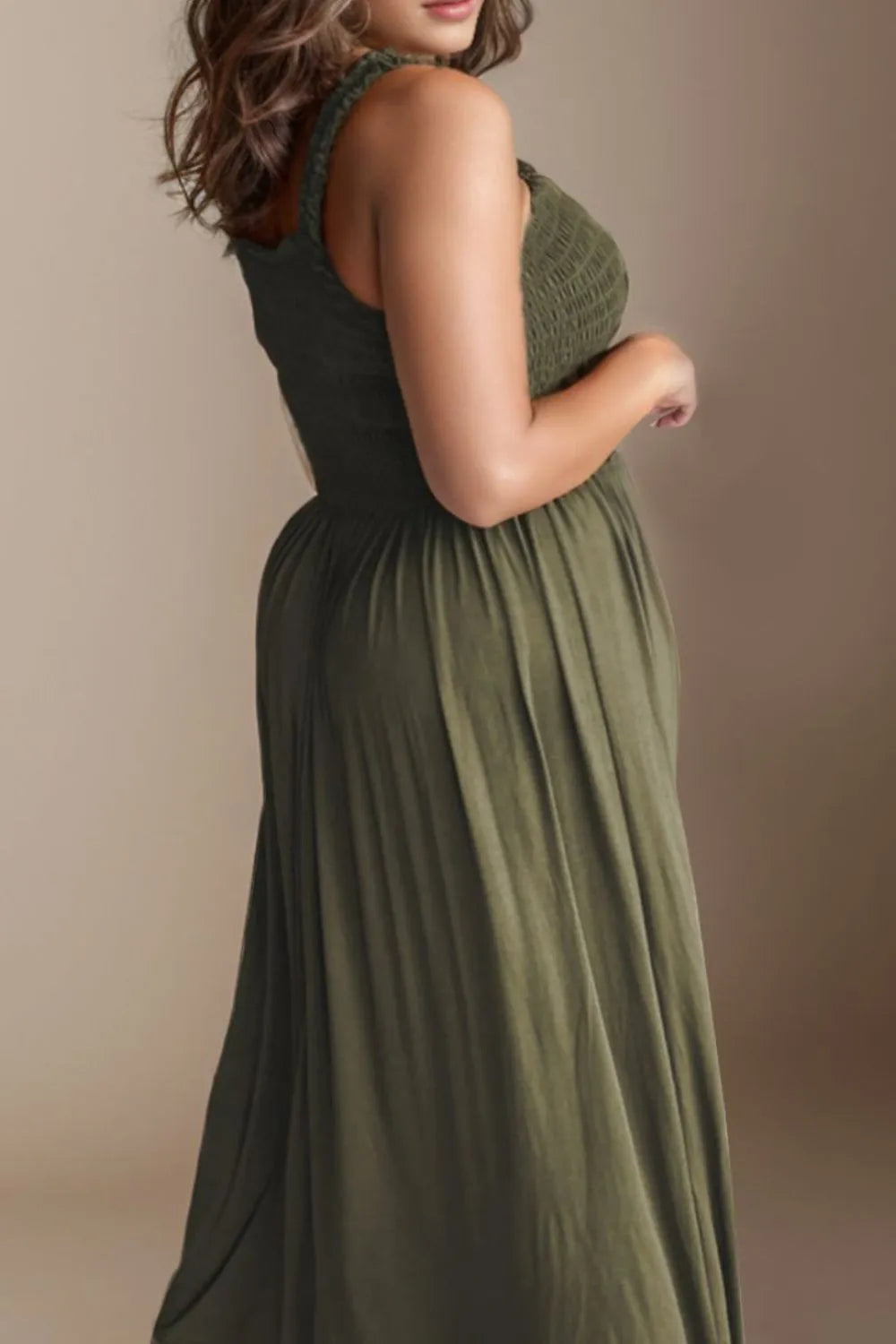 Plus Size Smocked Square Neck Maxi Dress - LoveNest Treasures