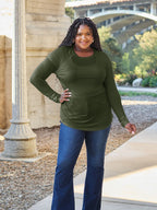 Basic Bae Full Size Round Neck Long Sleeve T-Shirt - LoveNest Treasures