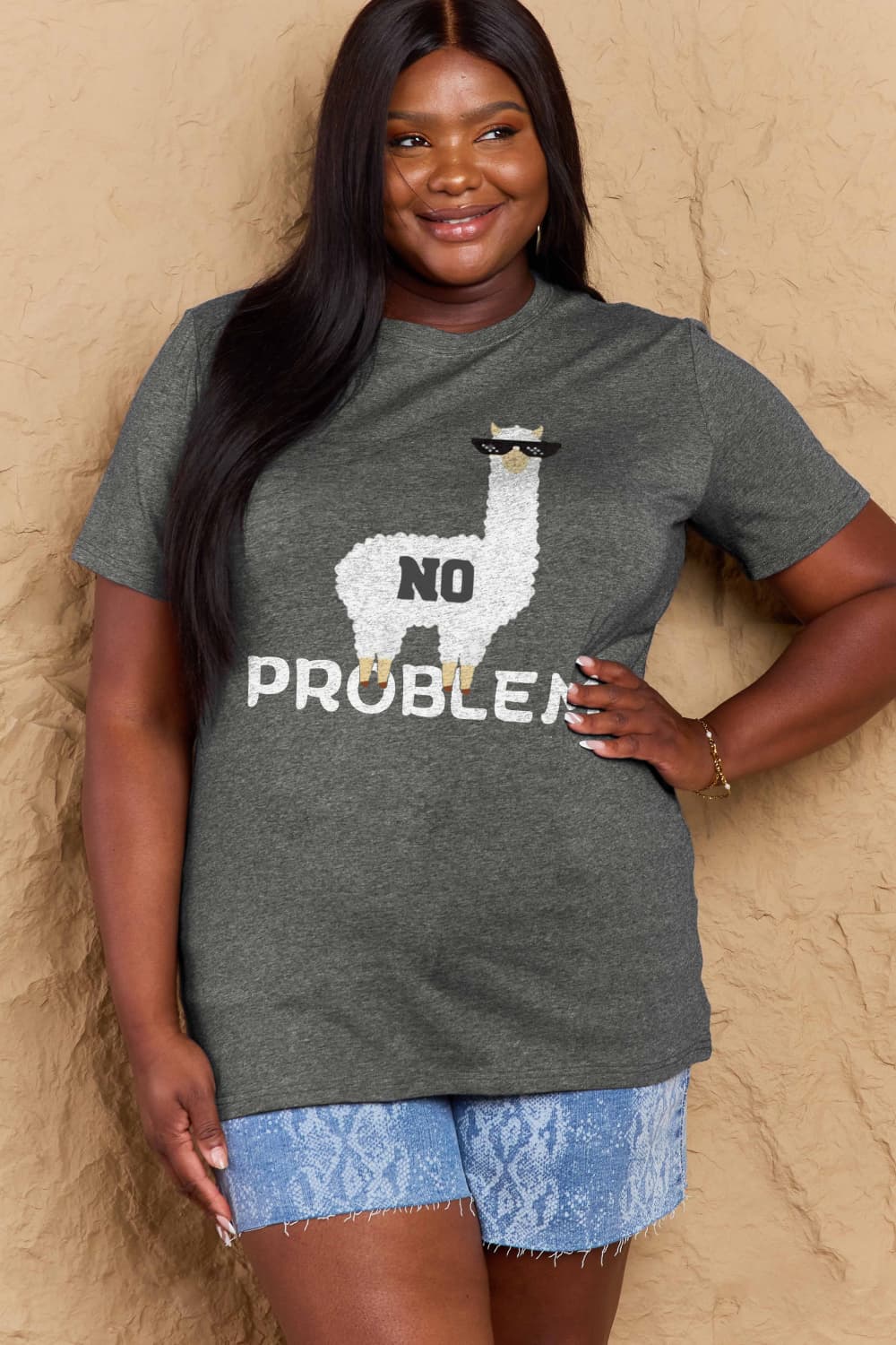 Simply Love Full Size NO PROBLEM Graphic Cotton Tee - LoveNest Treasures