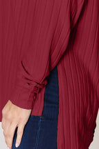 Basic Bae Full Size Ribbed Round Neck Slit T-Shirt - LoveNest Treasures