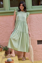 Mittoshop Ruffle Short Sleeve Tiered Maxi Dress - LoveNest Treasures