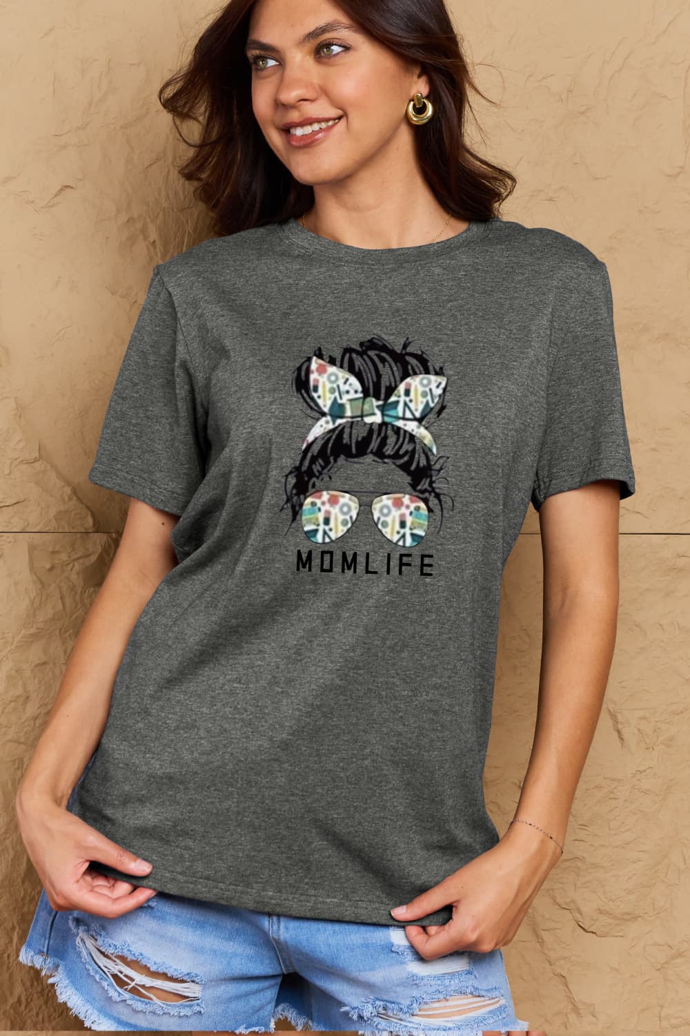 Simply Love Full Size MOM LIFE Graphic Cotton T-Shirt - LoveNest Treasures