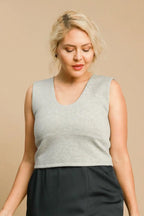 Umgee Full Size Scoop Neck Cropped Tank Plus Size - LoveNest Treasures