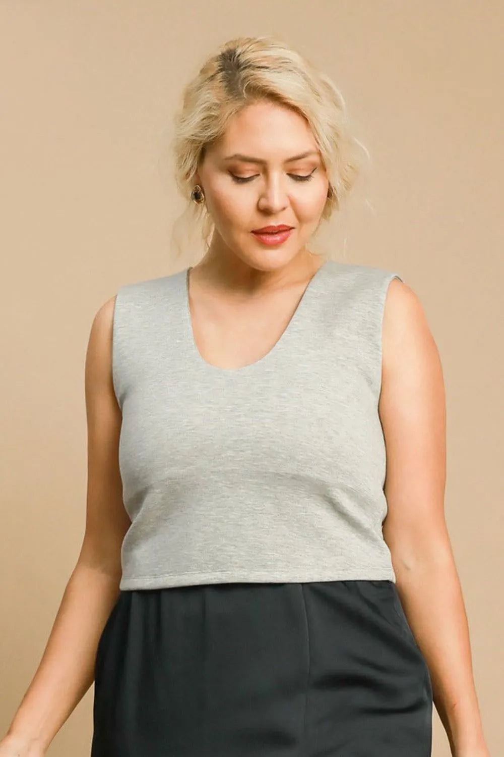 Umgee Full Size Scoop Neck Cropped Tank Plus Size - LoveNest Treasures