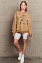 Simply Love Full Size ROCK ＆ LOVE Round Neck Sweatshirt - LoveNest Treasures