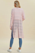 Double Take Full Size Open Front Longline Cardigan - LoveNest Treasures
