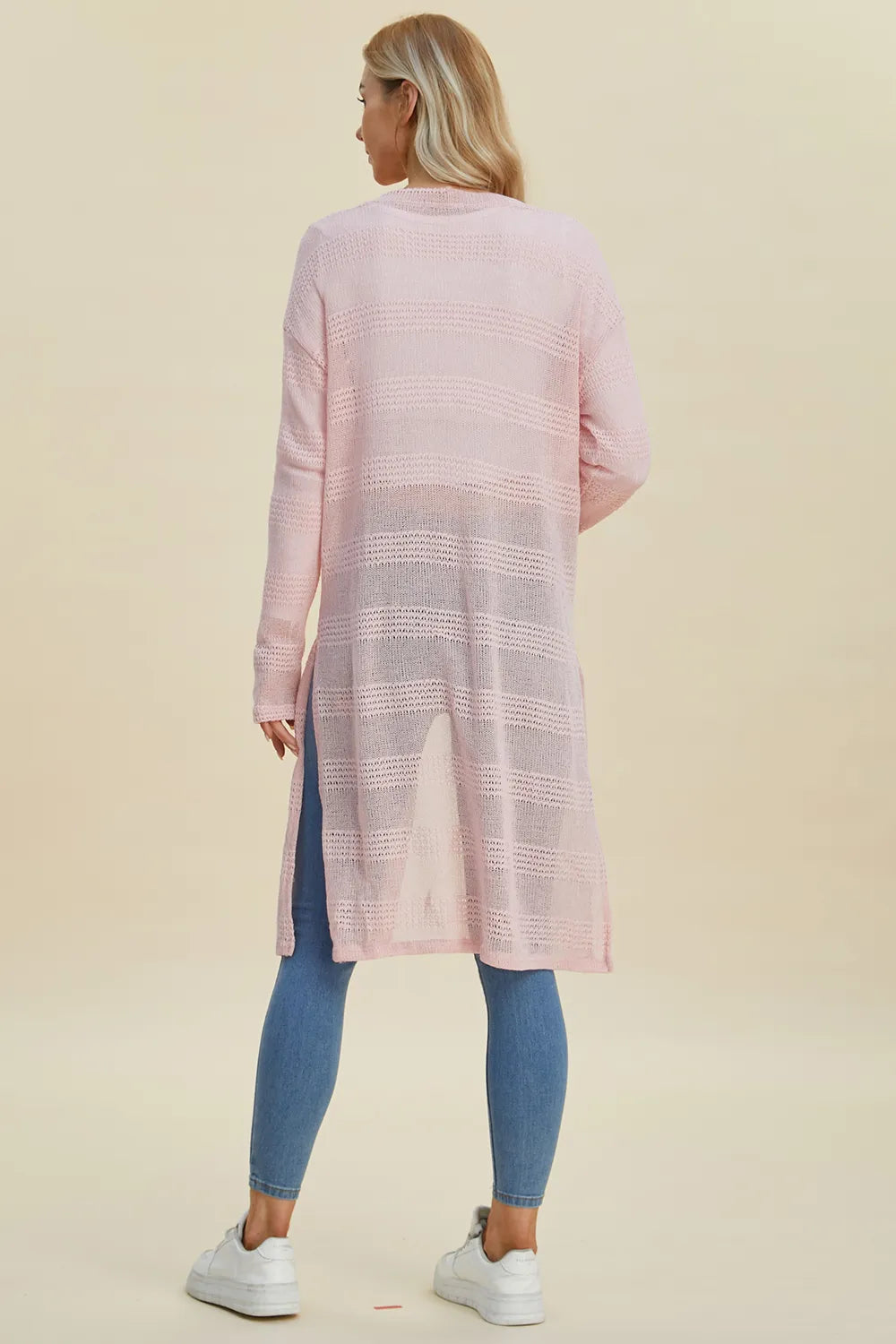Double Take Full Size Open Front Longline Cardigan - LoveNest Treasures