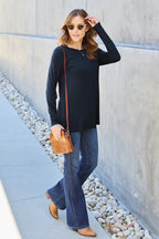 Basic Bae Full Size Round Neck Long Sleeve Top - LoveNest Treasures