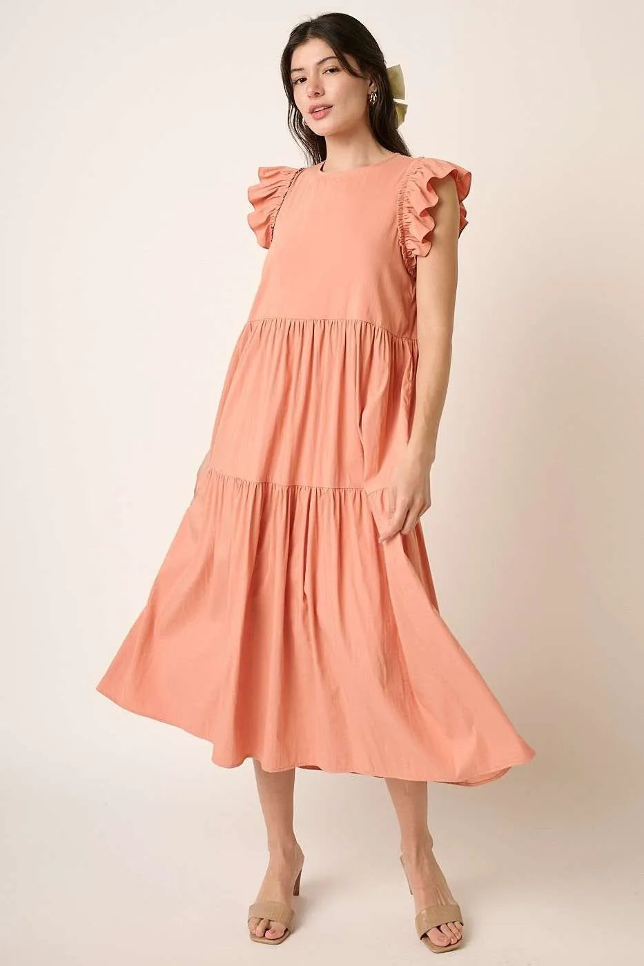 Mittoshop Ruffle Short Sleeve Tiered Maxi Dress - LoveNest Treasures