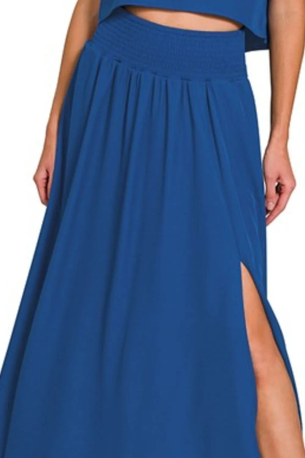 Zenana Heavy Woven Span Crop Tee & Skirt Set - LoveNest Treasures