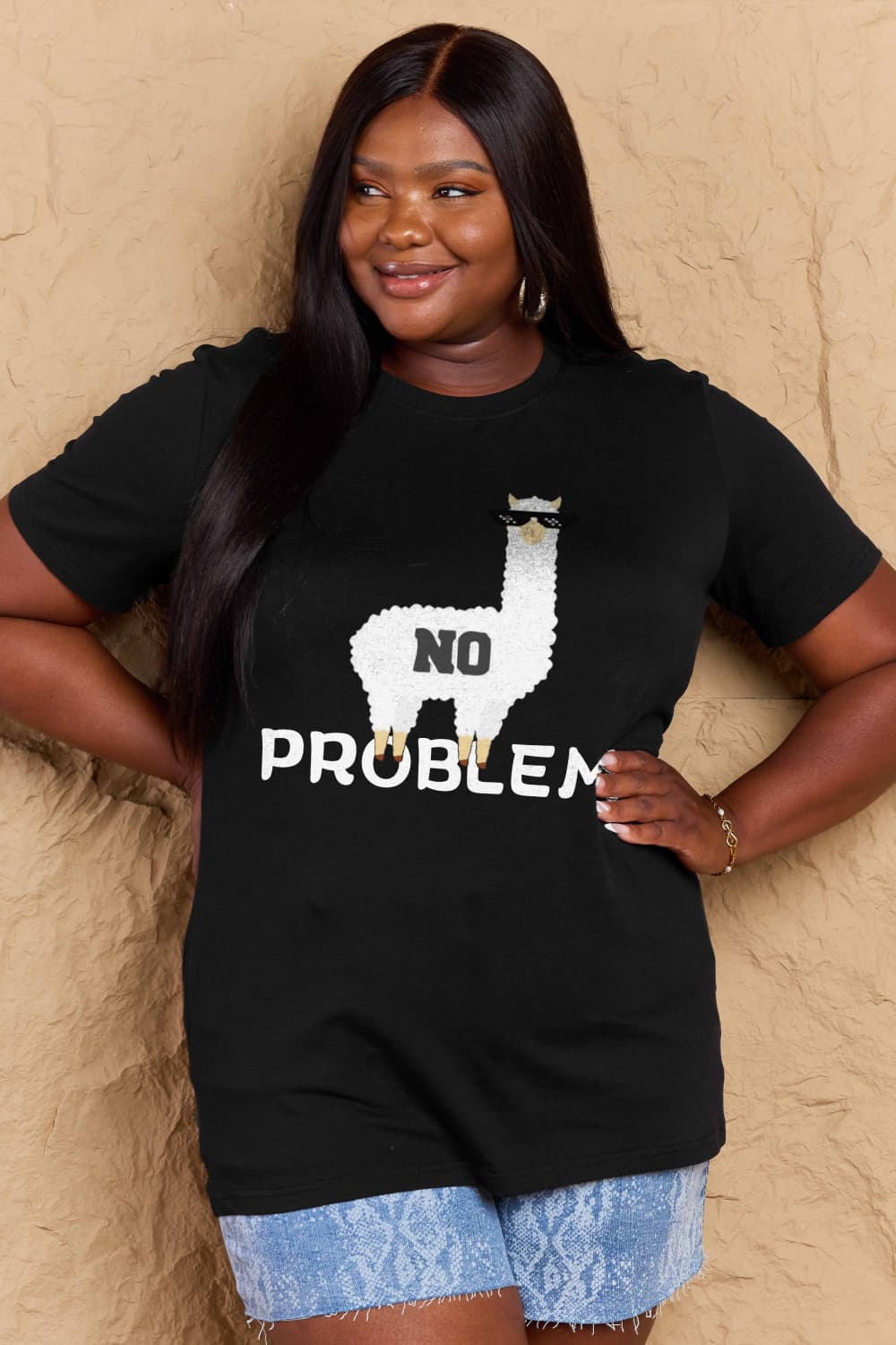 Simply Love Full Size NO PROBLEM Graphic Cotton Tee - LoveNest Treasures