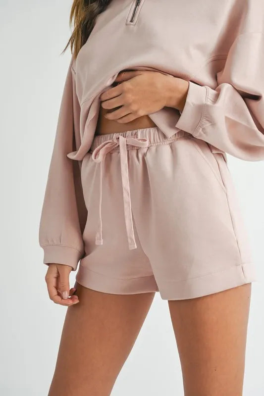 MABLE Half Zip Sweatshirt and Shorts Set - LoveNest Treasures