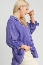 Umgee Plus Size Size Mineral Washed Cotton Gauze Top - LoveNest Treasures