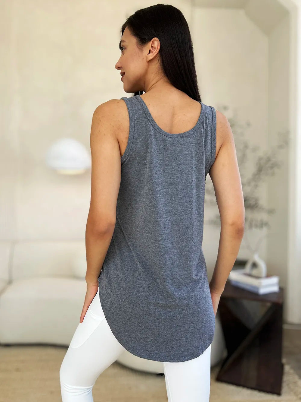 Basic Bae Full Size Round Neck Curved Hem Tank - LoveNest Treasures