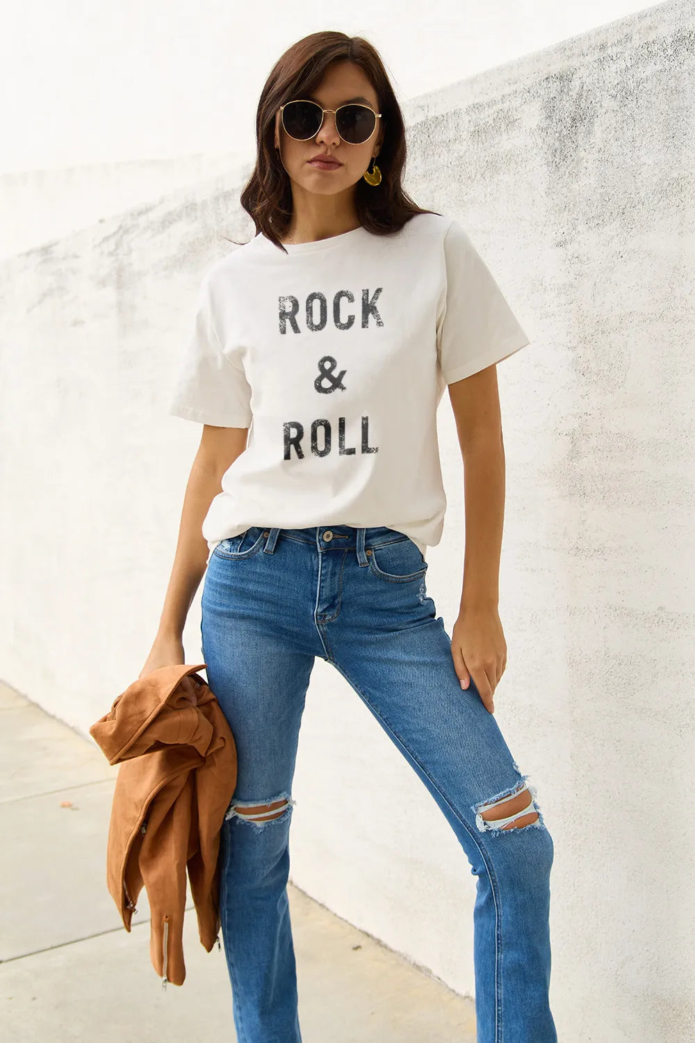 Simply Love Full Size ROCK & ROLL Short Sleeve T-Shirt - LoveNest Treasures