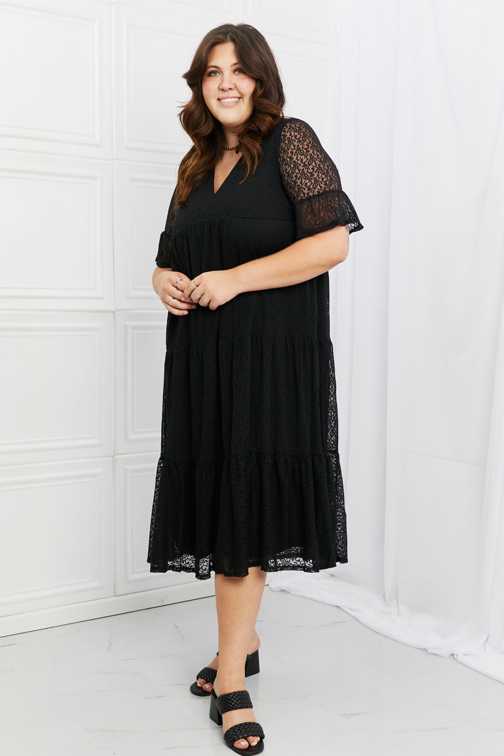 P & Rose Lovely Lace Full Size Tiered Dress - LoveNest Treasures