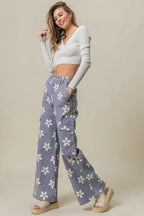 BiBi Flower Printed Side Pocket Wide Pants - LoveNest Treasures
