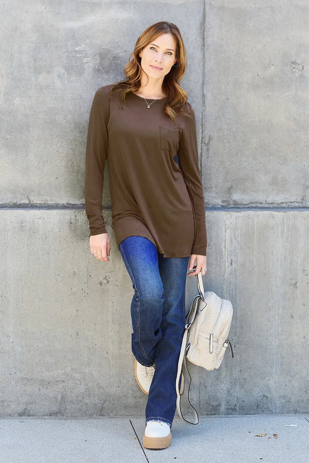 Basic Bae Full Size Round Neck Long Sleeve Top - LoveNest Treasures