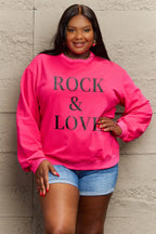 Simply Love Full Size ROCK ＆ LOVE Round Neck Sweatshirt - LoveNest Treasures