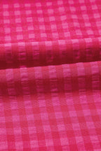 SYNZ Gingham Check Bubble Sleeve Ruffled Maxi Dress - LoveNest Treasures