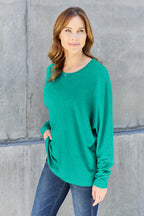 Double Take Full Size Round Neck Long Sleeve T-Shirt - LoveNest Treasures