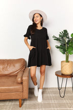 Mandy V-Neck Flounce Sleeve Tiered Dress - LoveNest Treasures