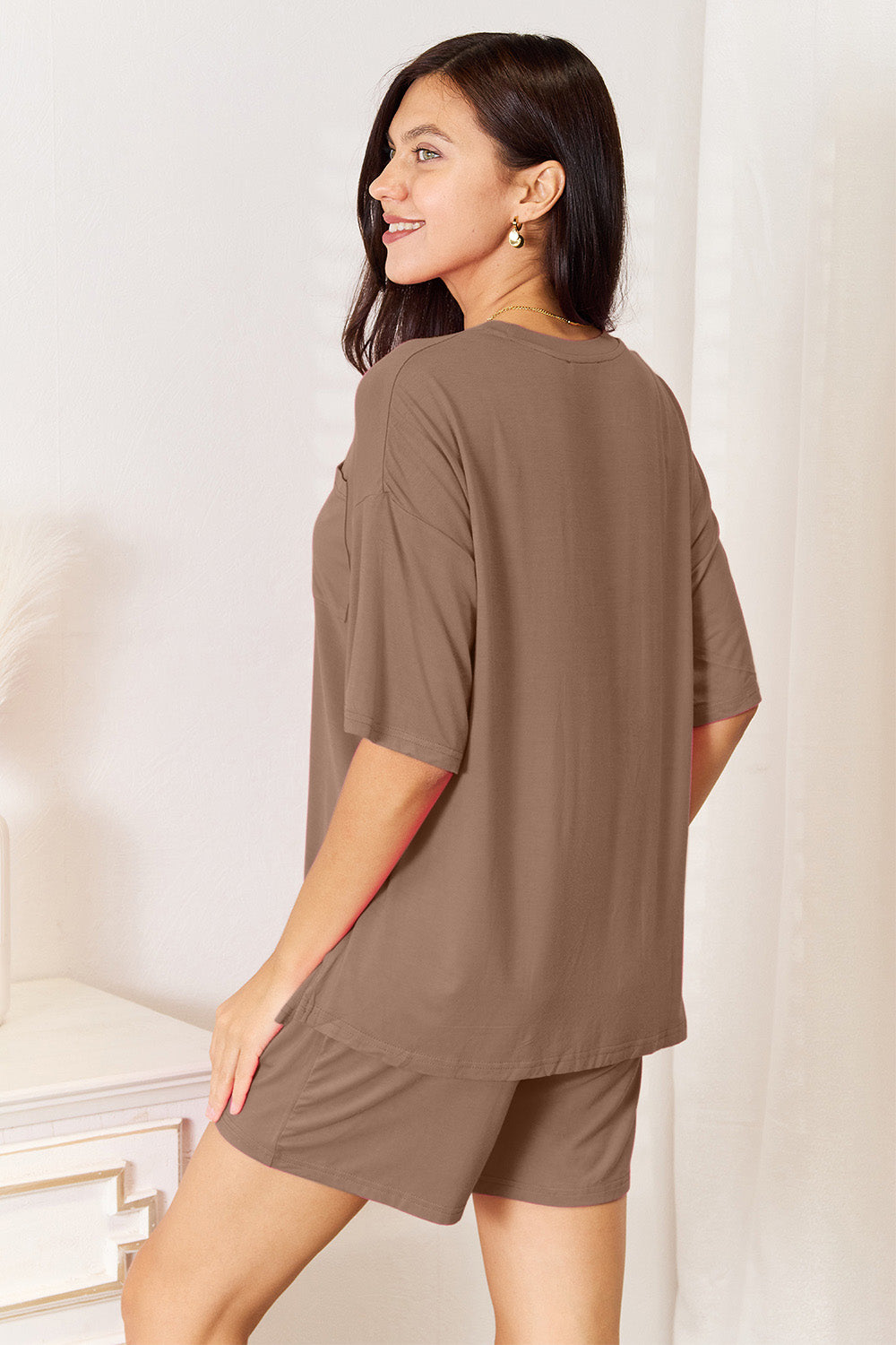 Basic Bae Full Size Soft Rayon Half Sleeve Top and Shorts Set - LoveNest Treasures