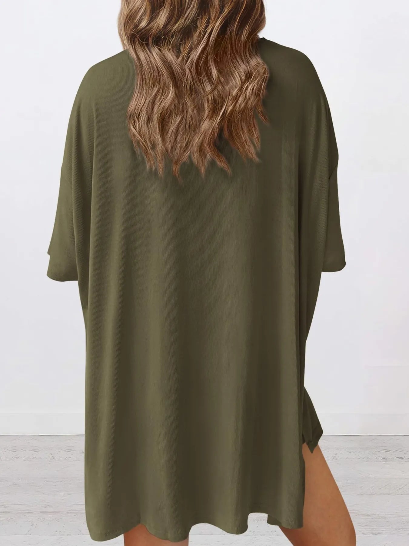 Full Size Oversized Round Neck Top and Shorts Set Plus Size - LoveNest Treasures