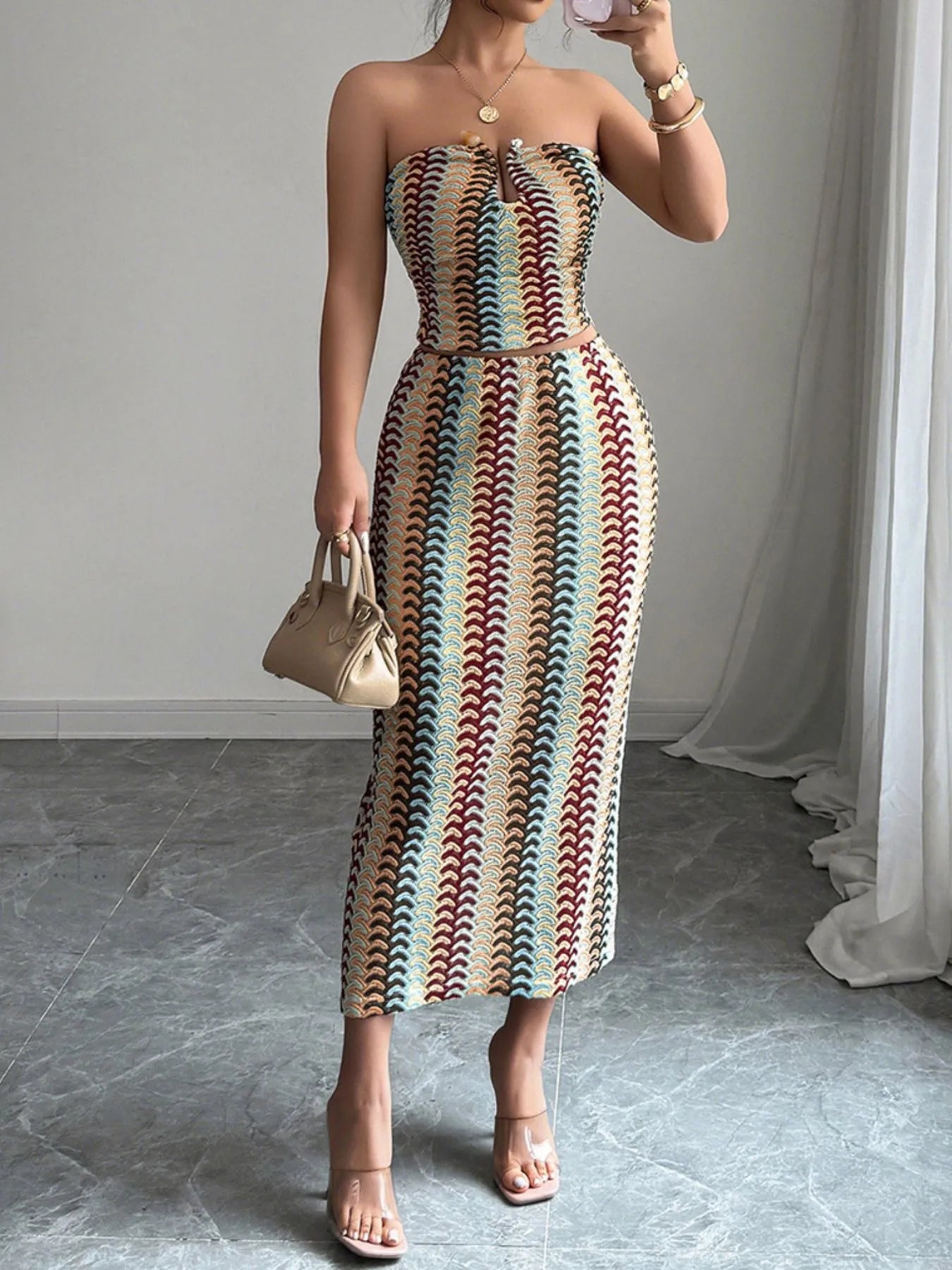 Printed Tube Top and Skirt Set - LoveNest Treasures
