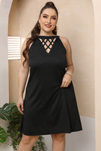 Plus Size Cutout Round Neck Sleeveless Dress - LoveNest Treasures