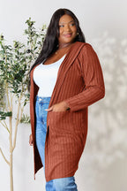 Basic Bae Full Size Hooded Sweater Cardigan - LoveNest Treasures