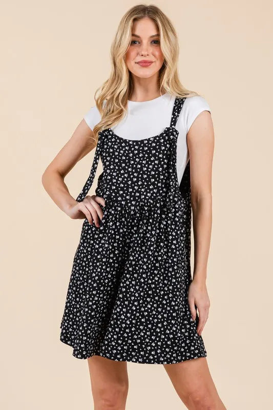 BOMBOM Floral Print Overalls with Pockets - LoveNest Treasures